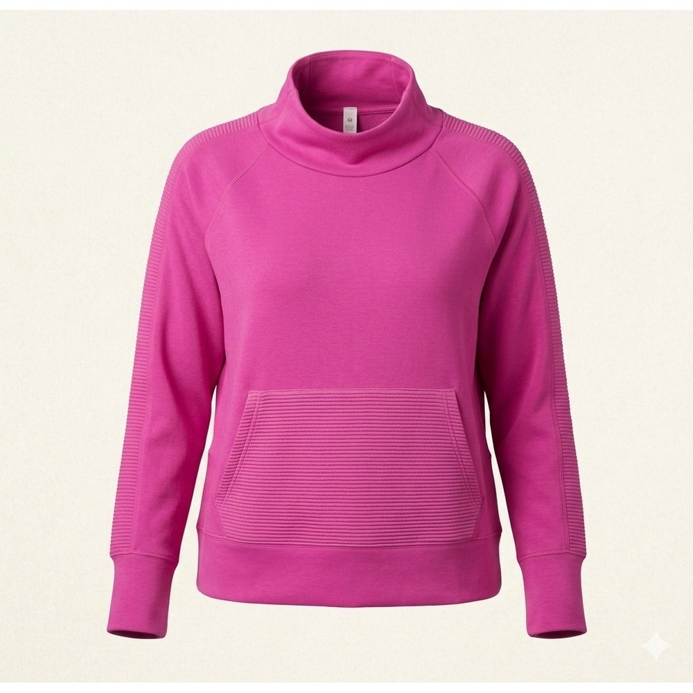Fila 90493 Women's Bright Pink Pullover Turtleneck Sweatshirt w Pocket. Size XL